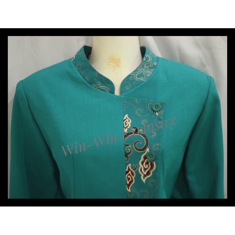 Setelan Blazer Baju Kerja Kantor Wanita Hijau Toska (Rok Atau Celana)
