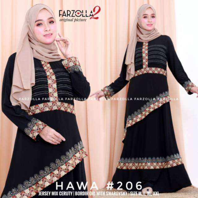Gamis abaya turkey mewah untuk lebaran hawa#206• farzola