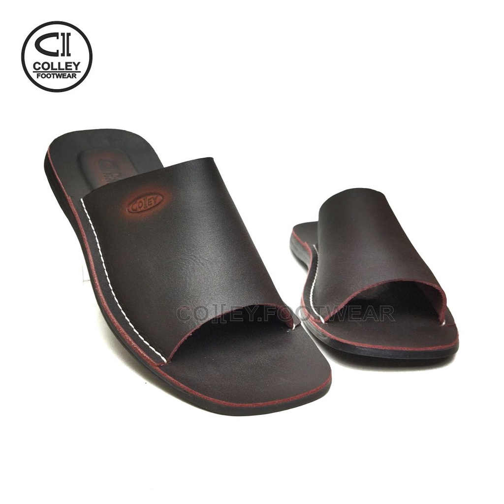 COD - SANDAL COKELAT FULL KULIT ASLI 100% / SANDAL KASUAL PRIA COLLEY / COKELAT CLY-SB1-037