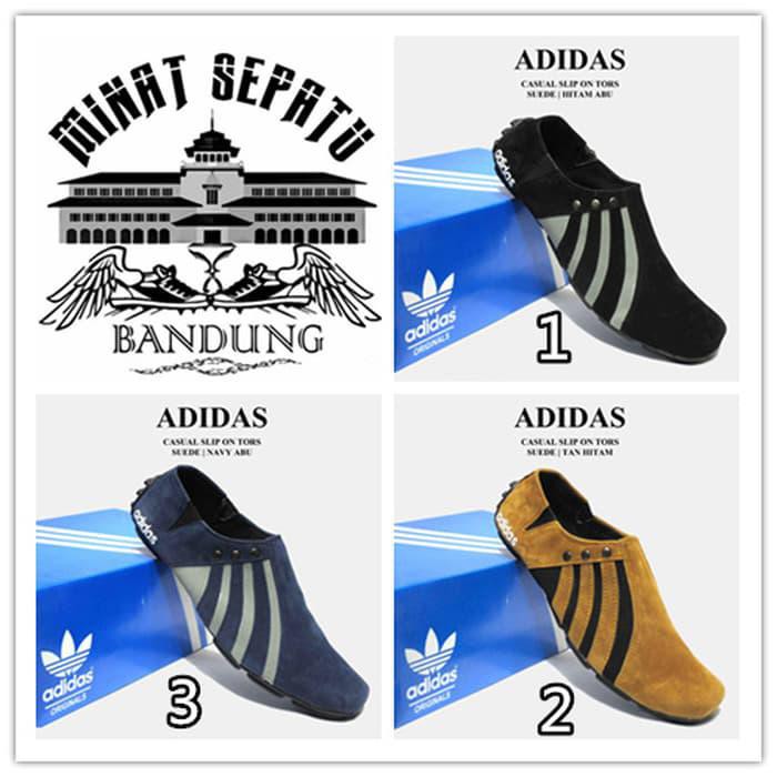 SEPATU CASUAL SEPATU PRIA ADIDAS TROS CASUAL SLIP ON MADE IN VIETNAM ASLI IMPORT - COKELAT MUDA, 38