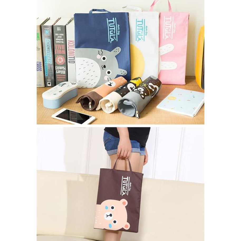 

PF01 Creative Fun Print Portable A4 file Storage pouch bag - LookAtMe terpercaya