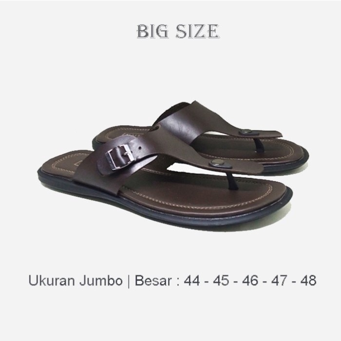 sandal kulit pria ukuran besar jumbo big size 44 45 46 47 48 sendal jepit cowo bapak2 casual formal