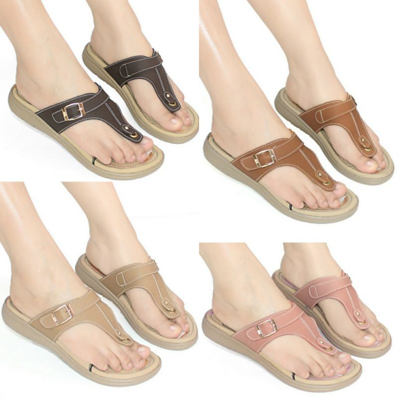 Sendal Jepit Wanita Teplek Sandal Cewek Eksklusif Mulan 2424 BCN 2424