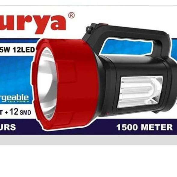 Surya Senter LED Super Terang 2in1 SHT L15W + Light SMD 12 LED 1500 Meter Rechargeable 8 Hours