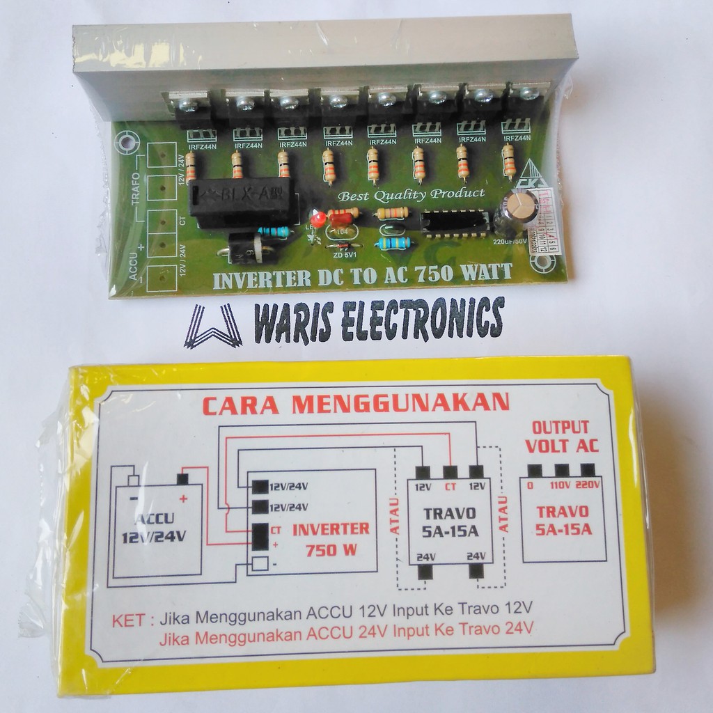 Rangkaian kit inverter DC ke AC 750Watt