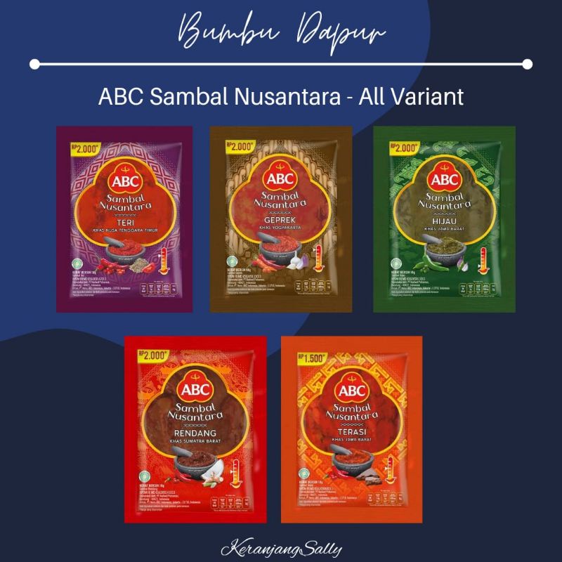 Jual [10sachet X 18gr] Abc Sambal Nusantara Geprek Rendang Hijau