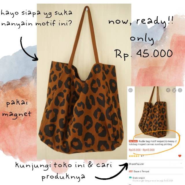 NUDIE BAG TOTEBAG  KEREN CANVAS SUEDING TEBAL DAN LEMBUT C