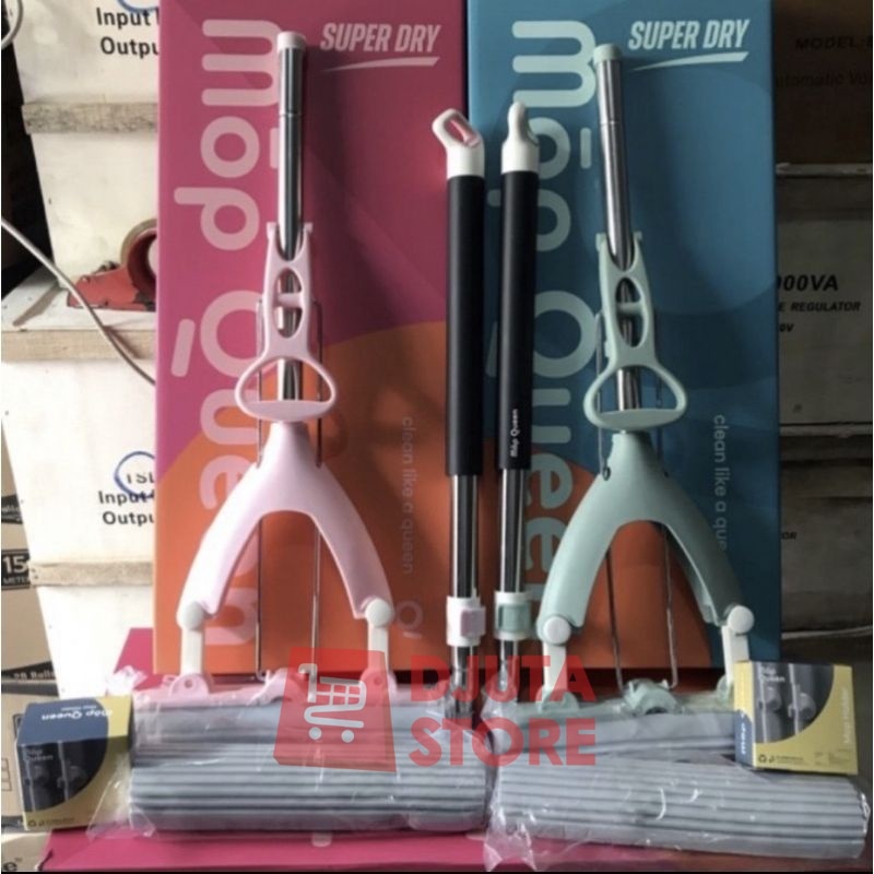 Alat Pel Mop Queen Pink Hijau Pel Lantai Mop Queen Stein Cookware Mop