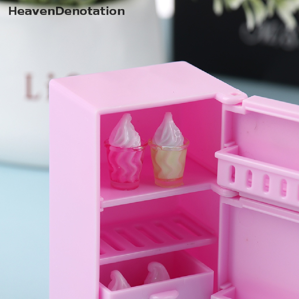 [HeavenDenotation] 1/12 Dollhouse Miniature Kitchen Refrigerator for Dolls Living Room