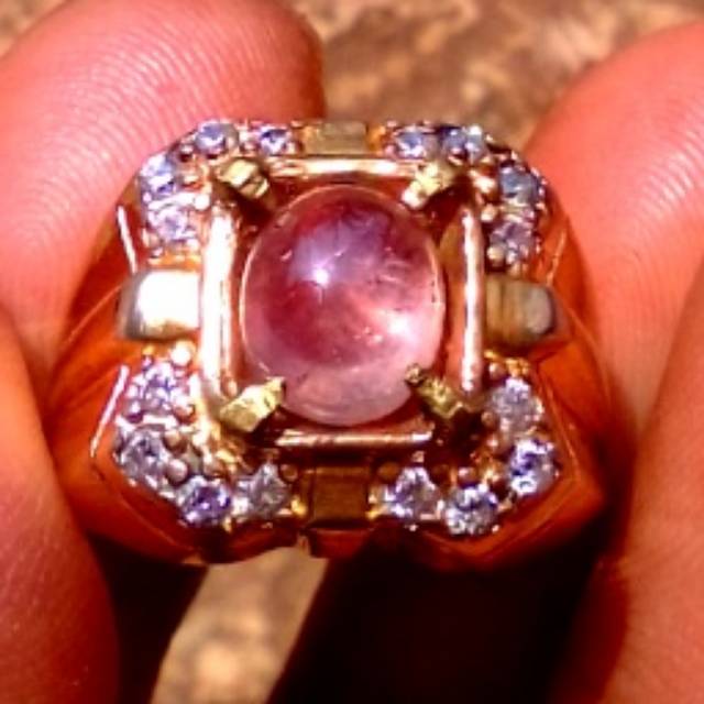 Batu Safir Natural Pink Sapphire Sapir Asli Alam Ring Mewah