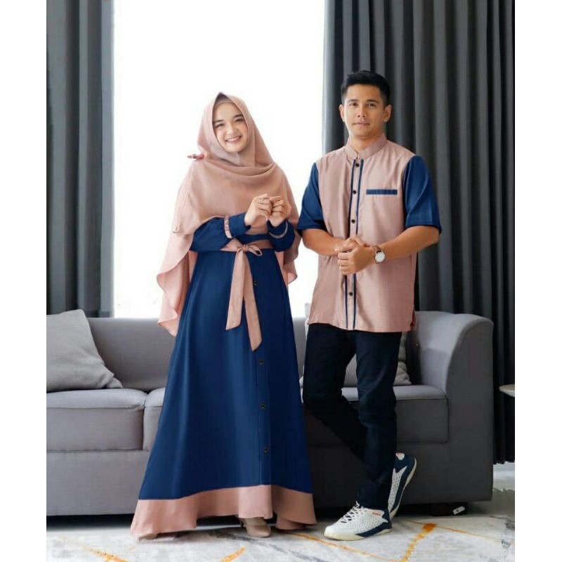 baju pasangan gamis koko couple malika