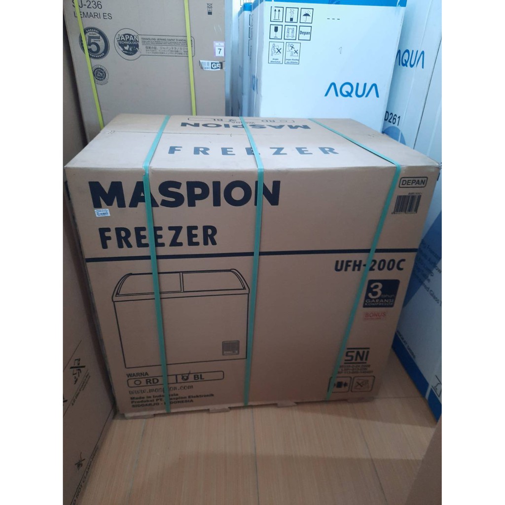 Maspion Chest Freezer Sliding Glass 200 Liter Uchida UFH-200C 200C