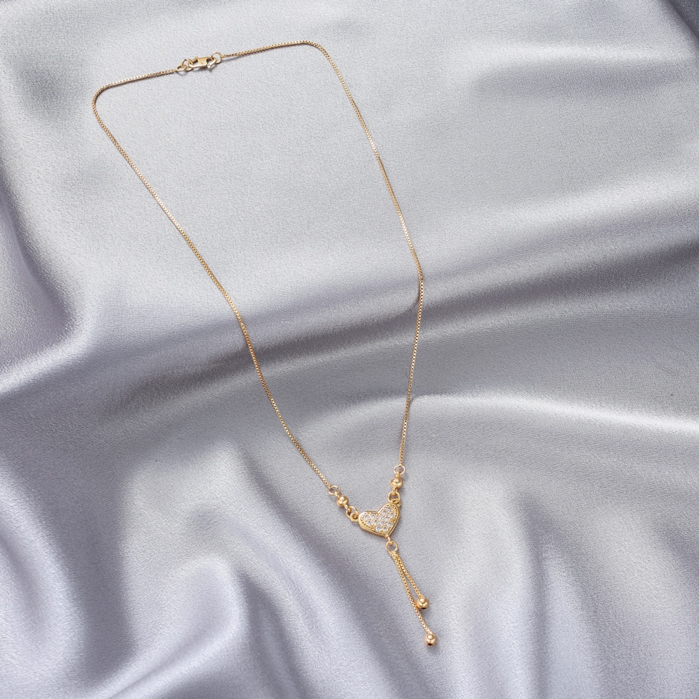 Fashion Kalung Titanium Wanita  Stainless Steel Fashion Wanita Korea Kalung Safir D072