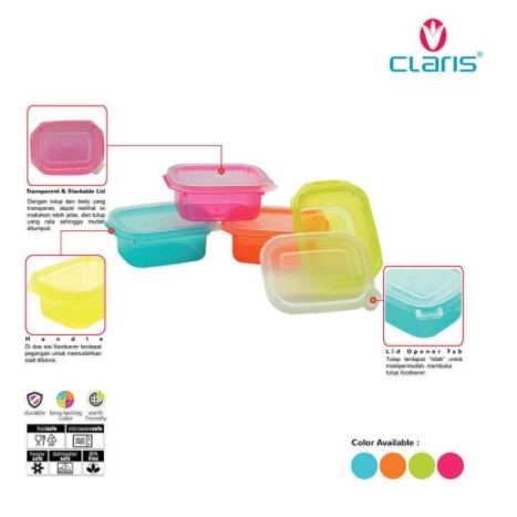 Wadah MPASI BPA Free Microwave Kukus | MPASI set 4 100 ml (Kecil) | Alat MPASI Claris