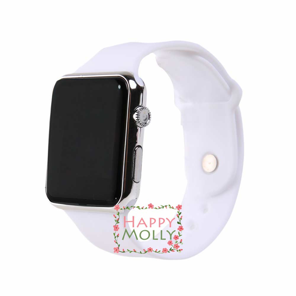 LED Watch [ White Silver ] Jam Tangan Digital Pria &amp; Wanita - Strap Rubber