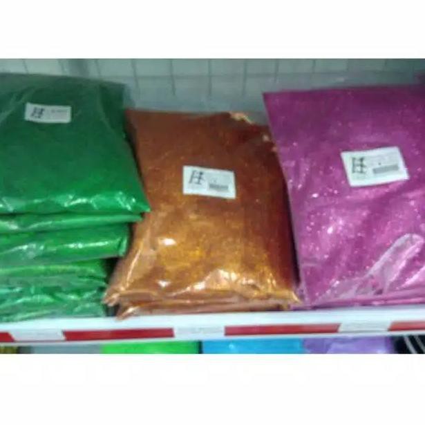 

SERBUK GLITTER 500 GR sd 1 KG / GLITTER BIASA HALUS (ART. 46)