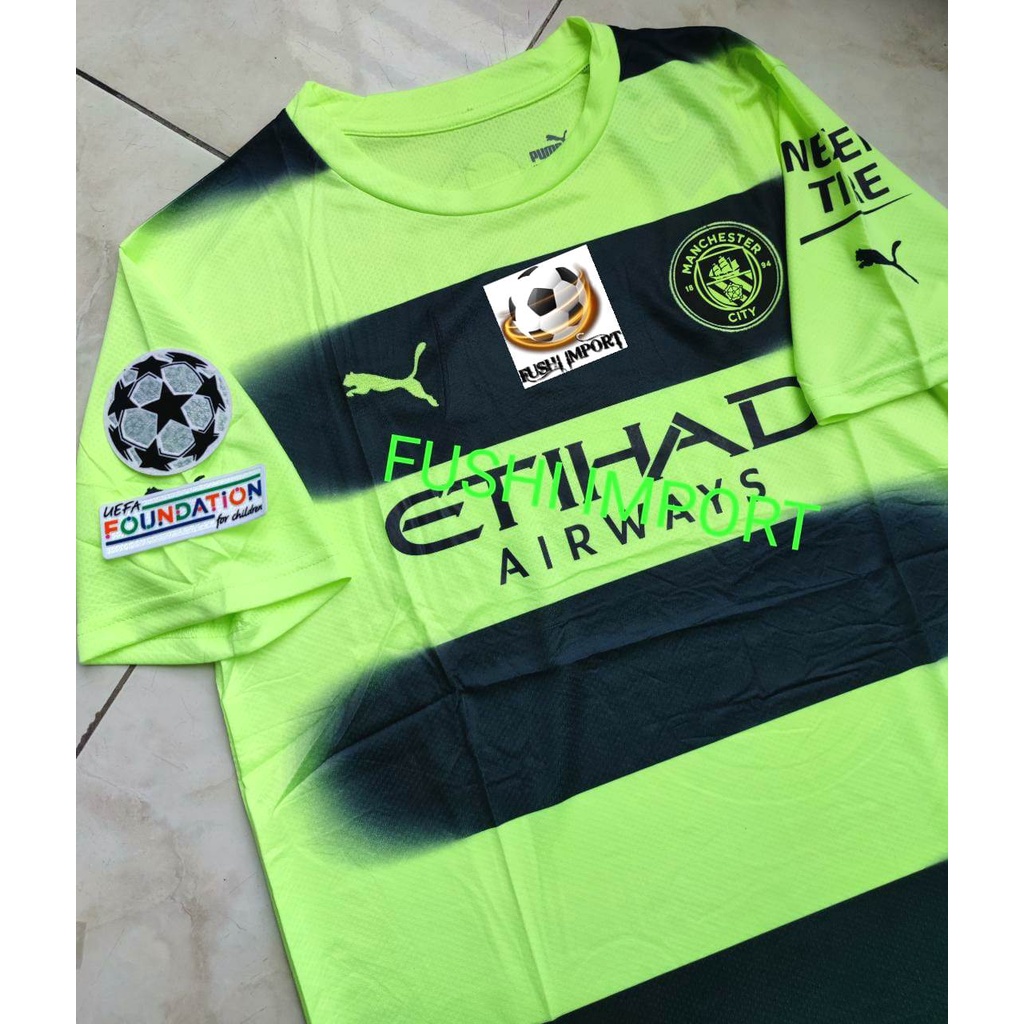 Jersey Baju Bola City 3rd Third Full Patch 2022 2023 Grade Ori