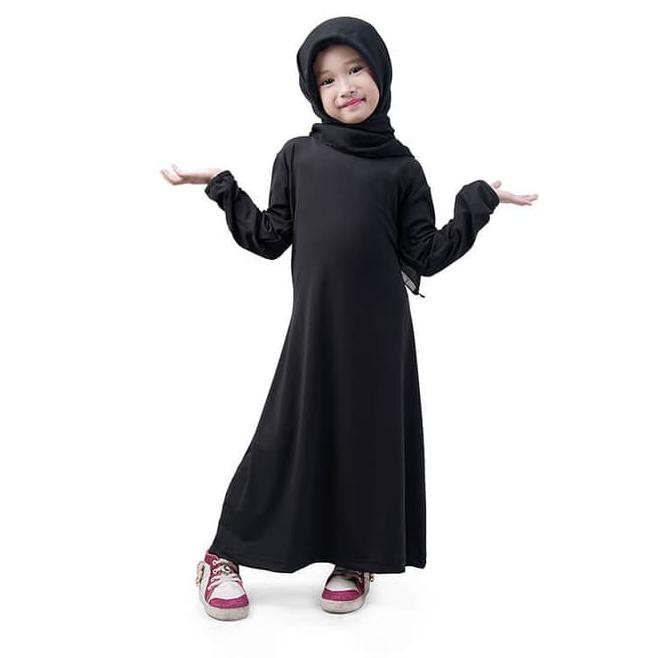 729B Gamis Polos Jersey / Baju Yuli / Baju Muslim Anak Cewek / Kids Fashion - S 68Zp