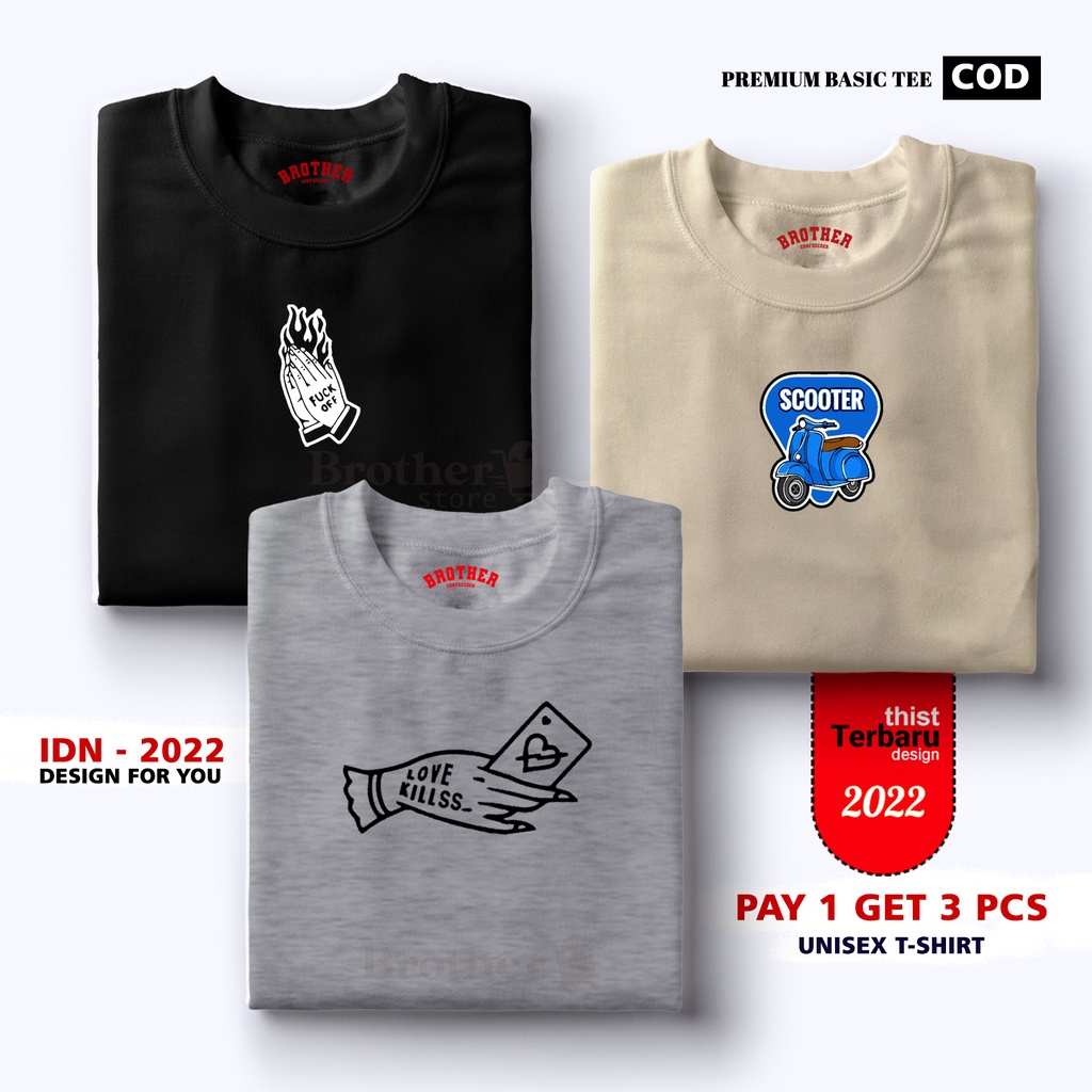 BUY 1 OR 3 PCS ( PROMO COD ) BROTHER STORE / Kaos Distro100% Catoon Combed 30s / ArticelFLS