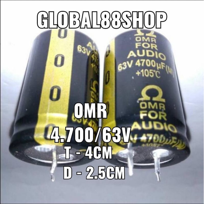 ELCO 4700UF/63V 4700 63V OMR 4700UF 63V Kapasitor