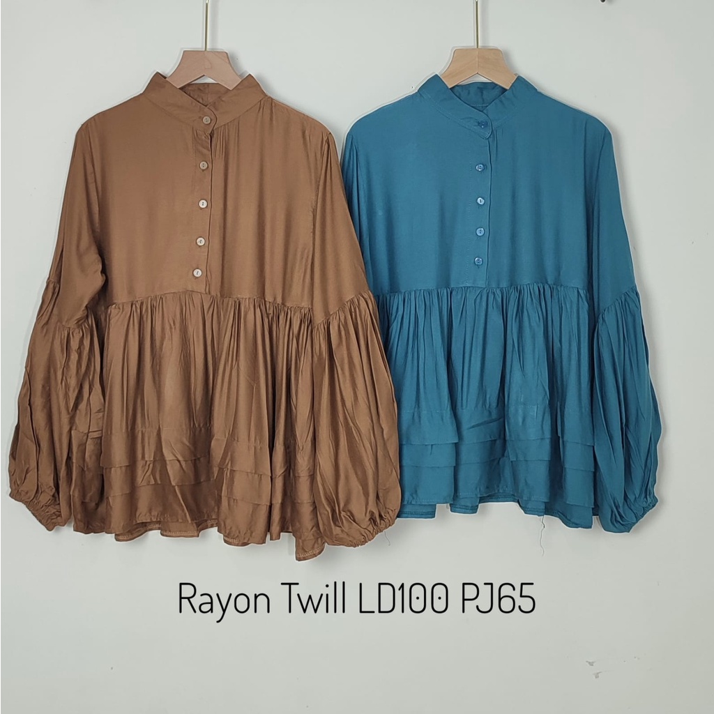 Blus rayon twill blommy import