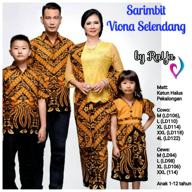 Sarimbit batik keluarga Couple kebaya brokat VIONA SELENDANG Kemeja hem batik jumbo XXL XXXL