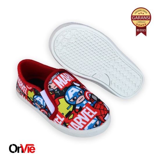 Sepatu Slip On Anak Laki-Laki Printing karakter Superhero | Sepatu Casual Balita Onvie