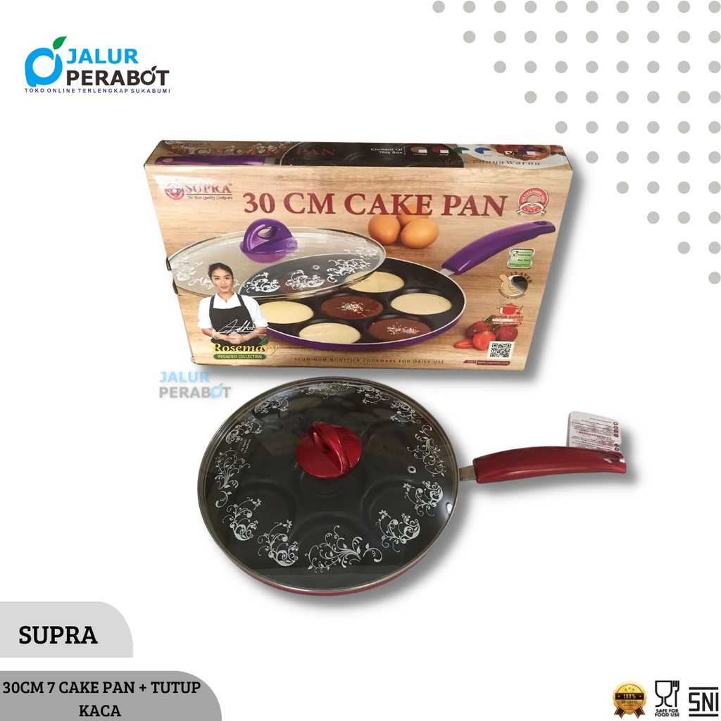cetakan kue lumpur 7lubang / Cake pan SUPRA merah / cetakan martabak mini