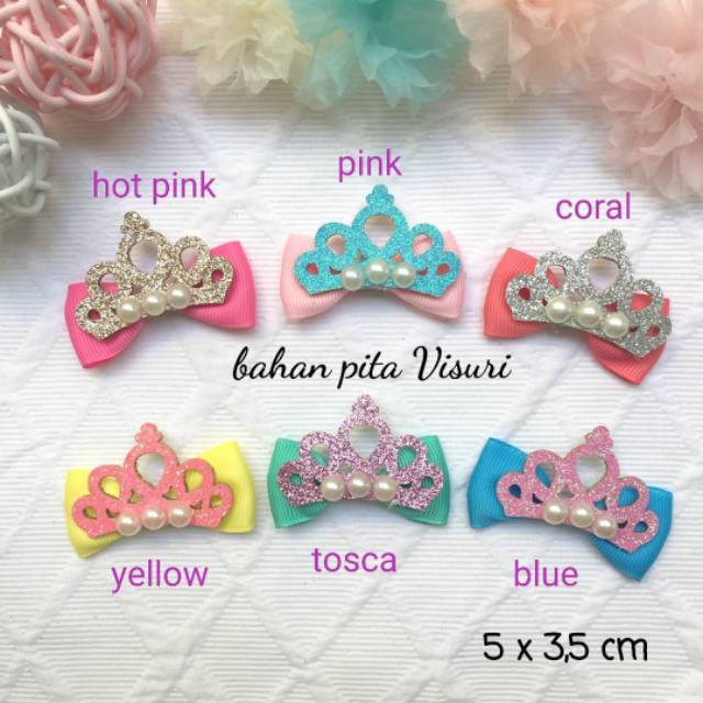 Aplikasi Bow Hias Crown Mutiara