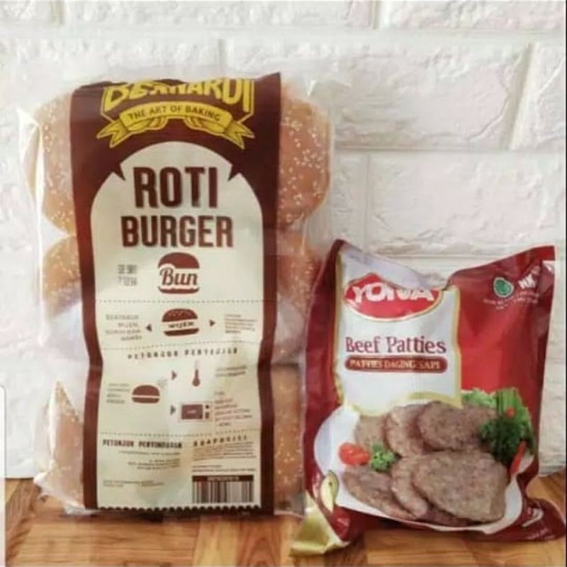 

Paket Roti Burger Bernardi + Yona Beef Patties 500gr