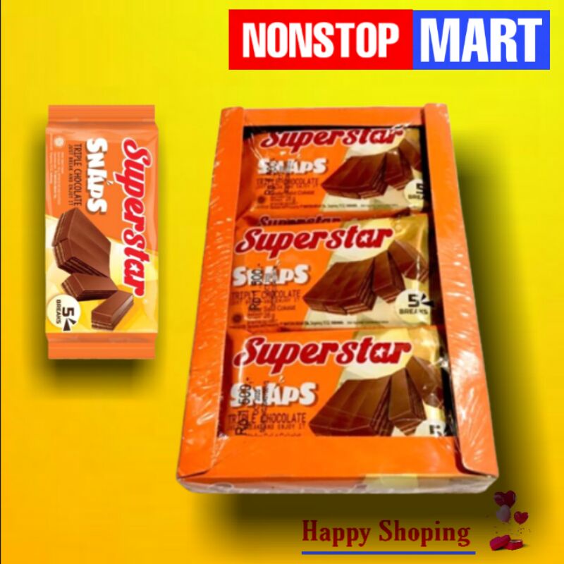 

SUPERSTAR SNAP wafer coklat 1 Box isi 12 @28gr