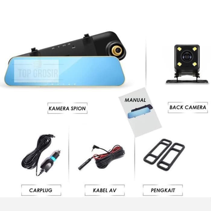 V201Dggd Kaca Spion Rear Car Dvr Dual Camera 1080P 4.3 Inch Dvr Spion Mobil Gd2G01Dg
