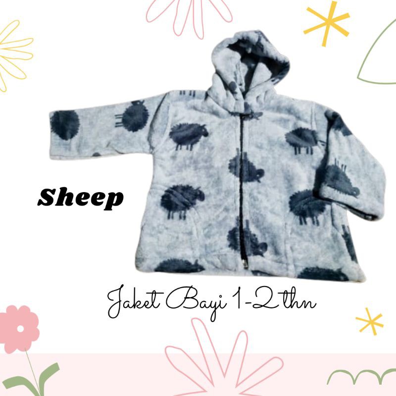 Jaket Bayi Usia 1-2 tahun / jaket bayi lembut-Sheep