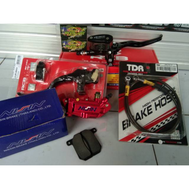 KALIPER MONOBLOK NISSIN MASTER REM RCB OVAL 14MM KOPLING RCB KABEL SLANG REM TDR PNP CB GL MP TIGER