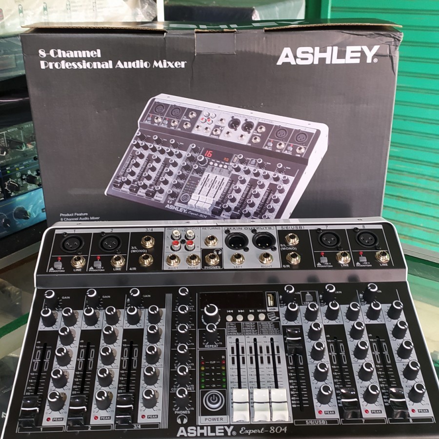 Mixer audio 8ch Ashley expert804 expert-804 Reverb USB Recording Soundcard PC konek