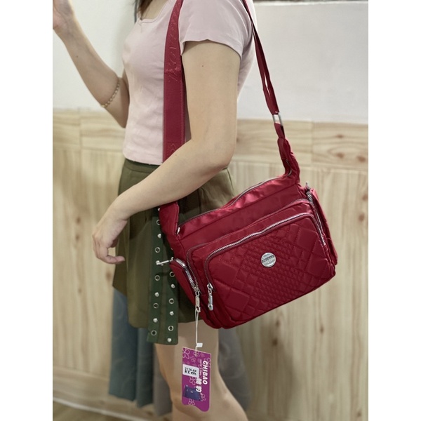 TAS SELEMPANG WANITA ORI CHIBAO PARASUT BORDIR CB2126 6sleting