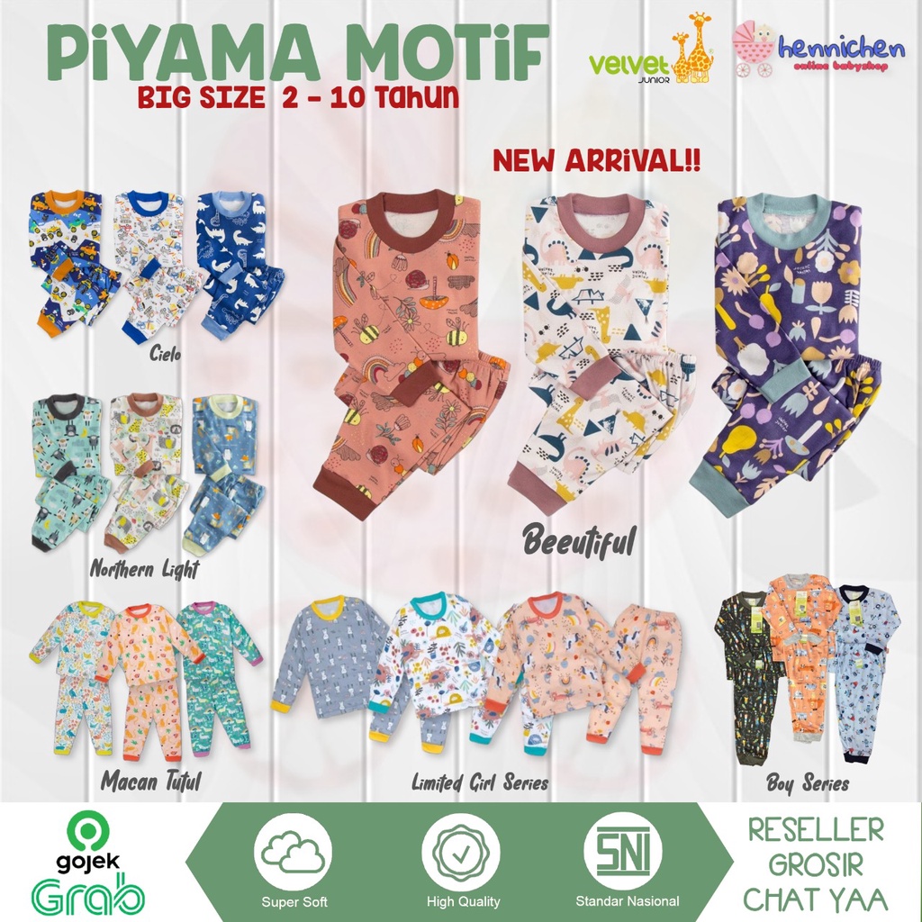 PROMO MURAH Velvet Junior Piyama DREAMWEAR Big Size BOY GIRL ROCK STAR / SWEET LLABY / LIMITED / PARADE OF JOY / DREAMLAND / INDUSTRIOUS / DISNEY CAR 2 3 4 5 6 7 8 9 10  Setelan Baju Tidur Anak