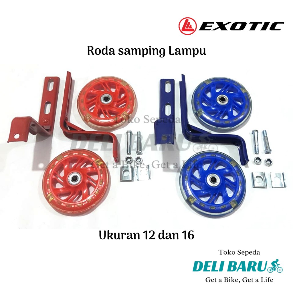 Exotic Roda bantu samping LAMPU ukuran 12 dan 16 sepeda anak mini