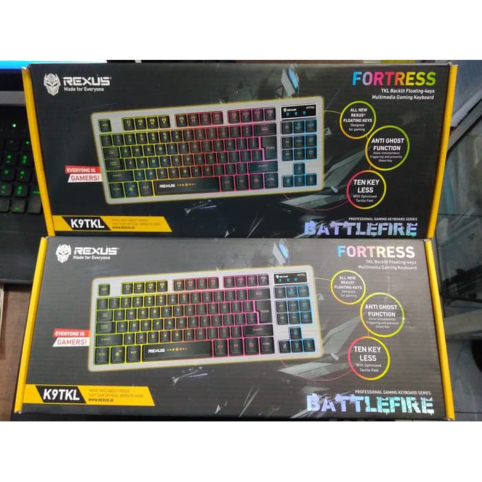 Rexus Battlefire K9TKL Keyboard Gaming Tenkeyless Hitam