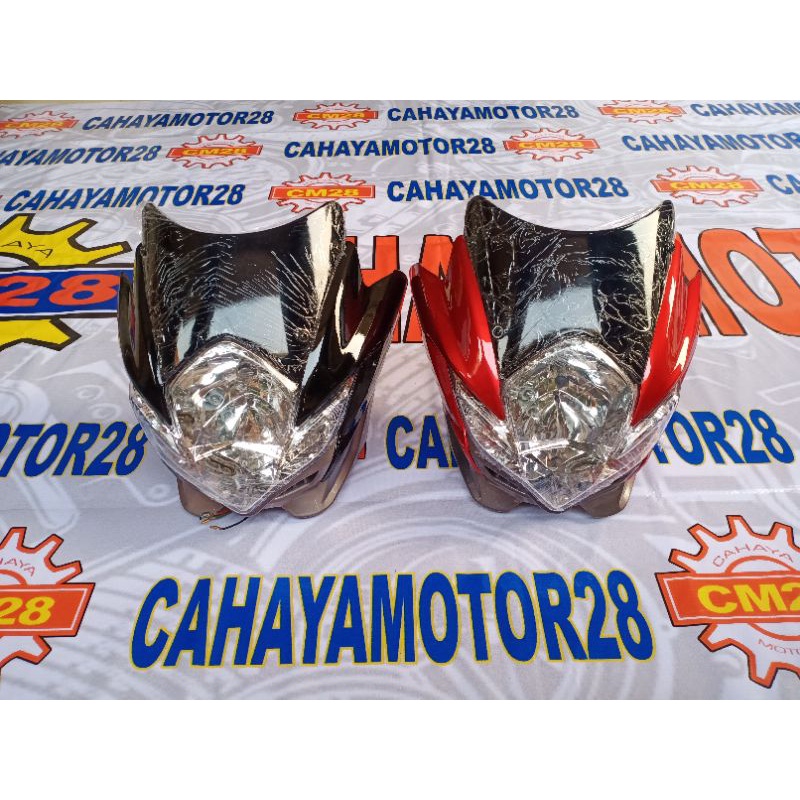 Termurah MURAH  kedok lampu batok kepala motor Suzuki Satria Fu barong hitam merah putih Terlaris Te