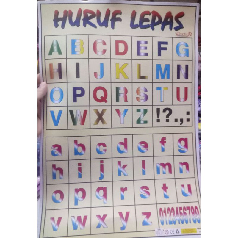 6 pcs  poster Angka / poster Huruf  / poster Hewan / poster Buah / Poster Hijaiyah / poster tambahan / poster edukasi anak