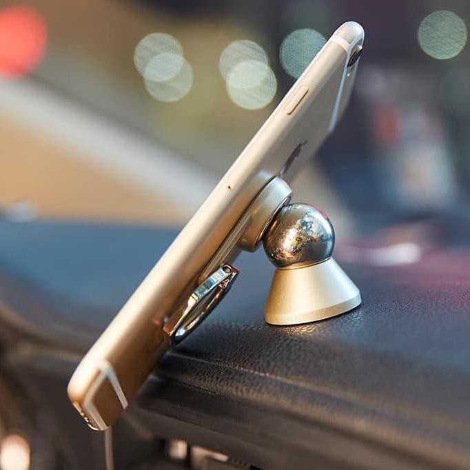 Terbaru Universal Car Holder Magnetic Ring Buckle Holder HP Mobil Magnet - Abu-abu murah berkualitas