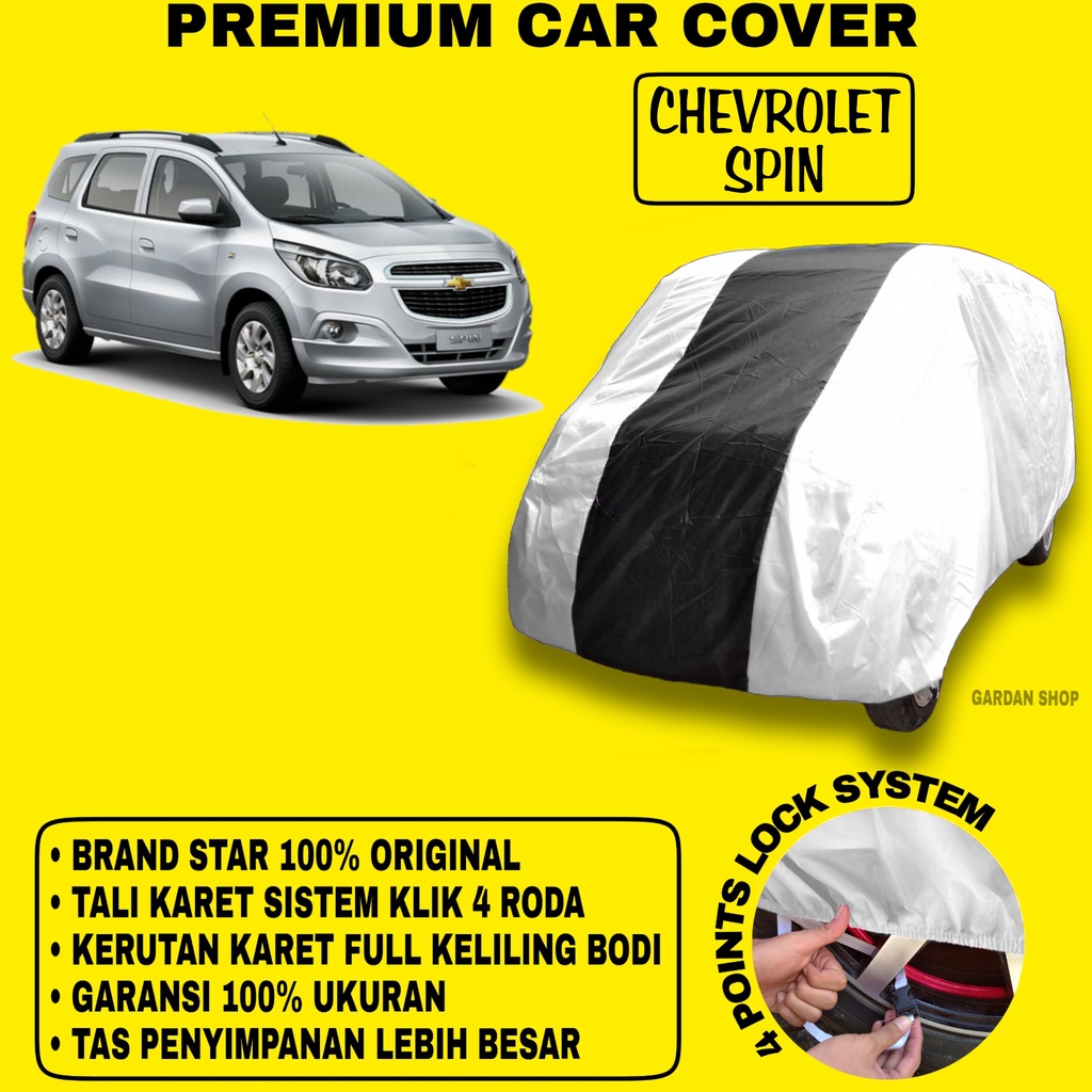 Body Cover CHEVROLET SPIN SILVER HITAM Penutup Bodi Mobil Chevrolet Spin Waterproof PREMIUM