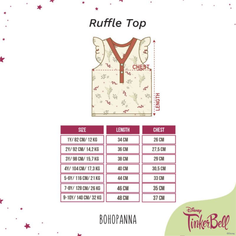 BOHOPANNA - RUFFLE TOP DISNEY - BAJU ANAK - ATASAN ANAK - PAKAIAN ANAK