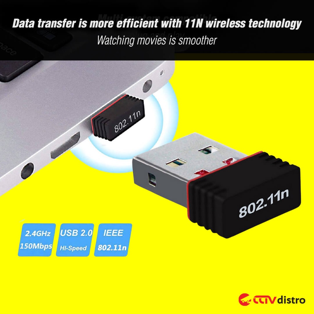 USB WiFi Dongle Mini Wireless Adapter Receiver For Laptop PC Komputer WiFi External 802.11n 150 Mbps