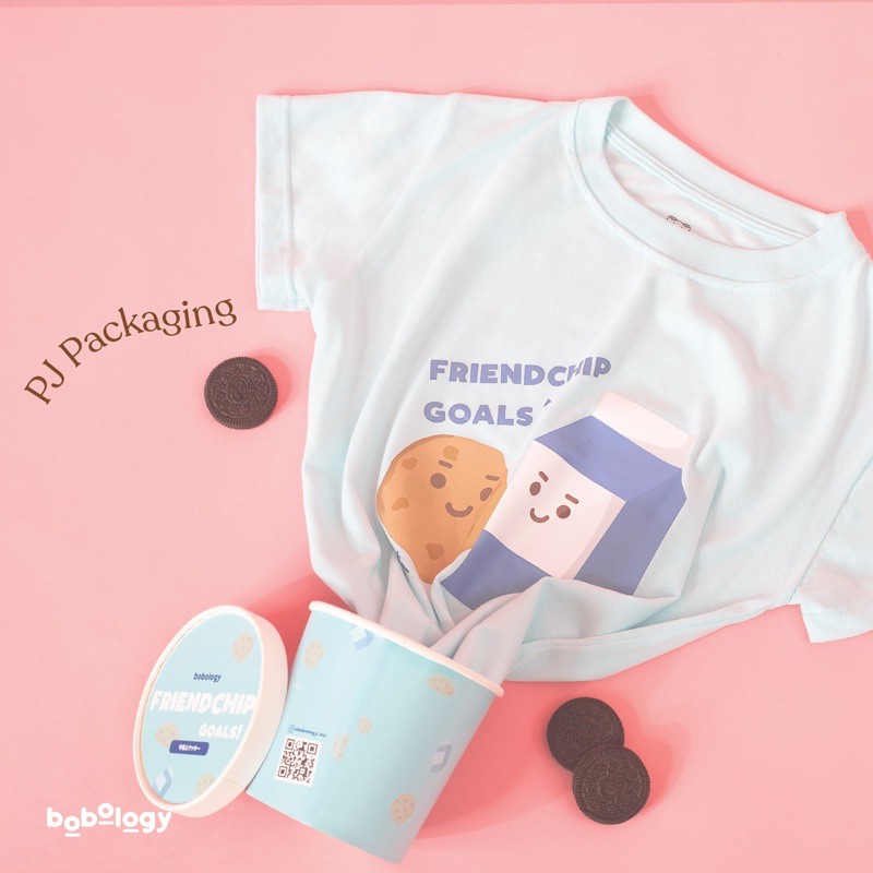 Milk and Cookies Pyjamas (Short Pants) -BOBOLOGY (Piyama PJ Baju Tidur Baju Rumah Kaos Anak)