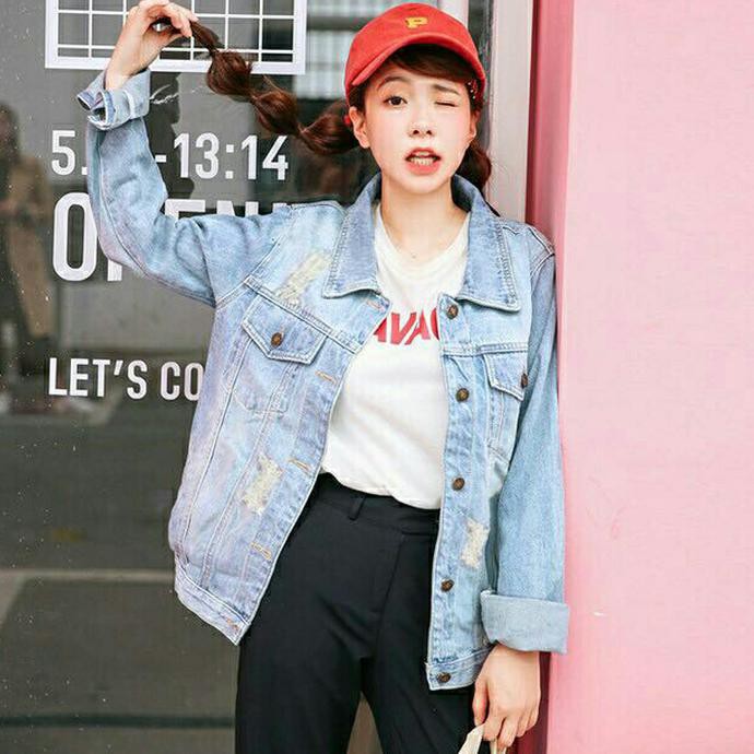 YUK BELI PRADA OVERSIZED RIPPED JACKET LIGHT KEKINIAN