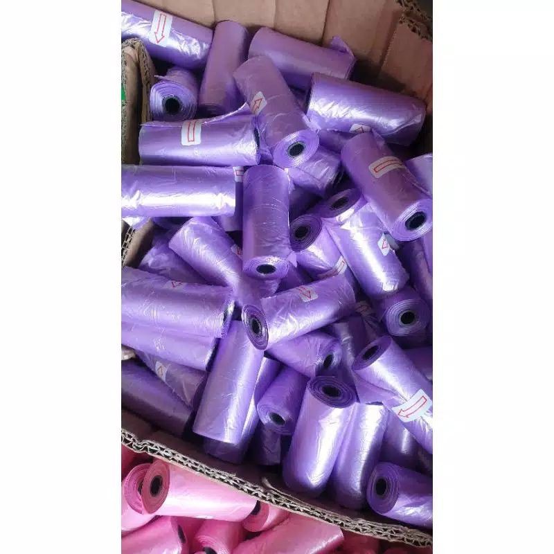 Plastik Poop Bag 1 Roll Isi 15 pcs Kantong Taik Kucing Plastik Kotoran Anjing Poop Bag Hewan Peliharan Kantong Sampah Warna Warni