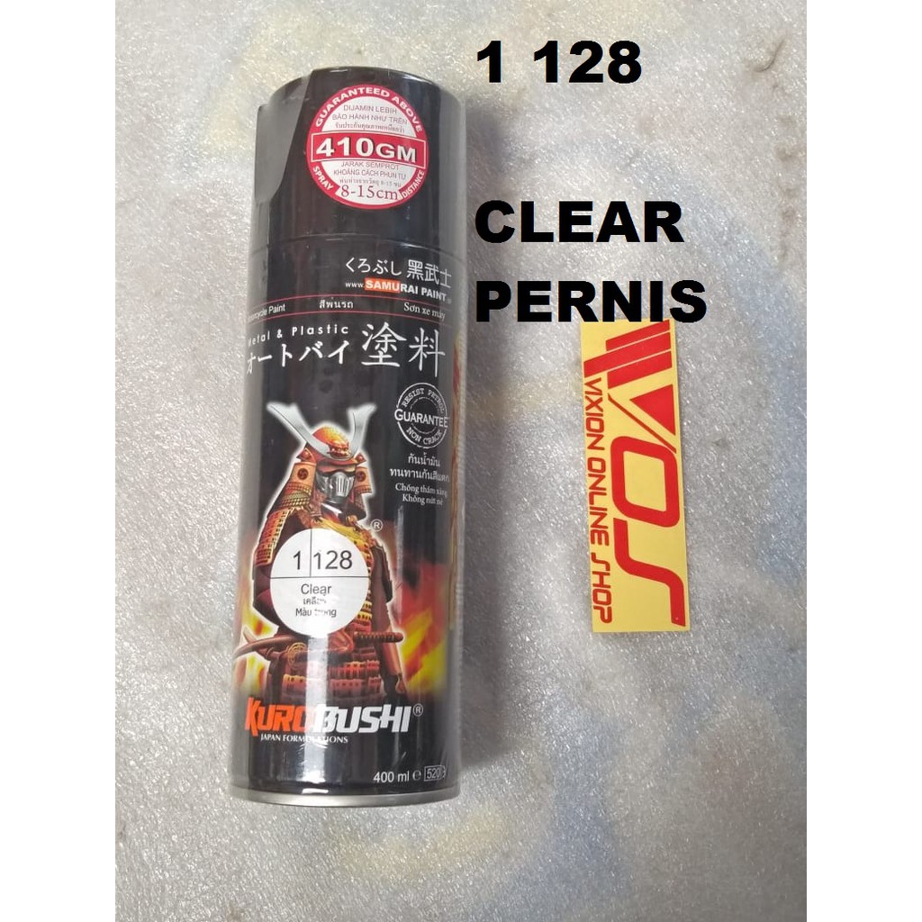 CAT KALENG SEMPROT PYLOX MERK SAMURAI 400ML CLEAR PERNIS 128