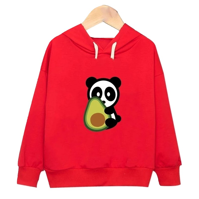 Sweater Anak Panda With Avocado Hoodie Anak Fleece Pakaian Anak Unisex